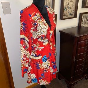 Red Kimono style dress